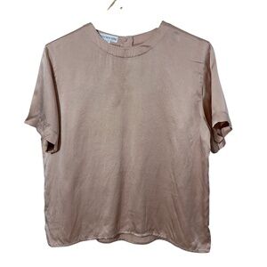 Jones New York Silk Top Womens Size 8 Short Sleeve Rose Pink